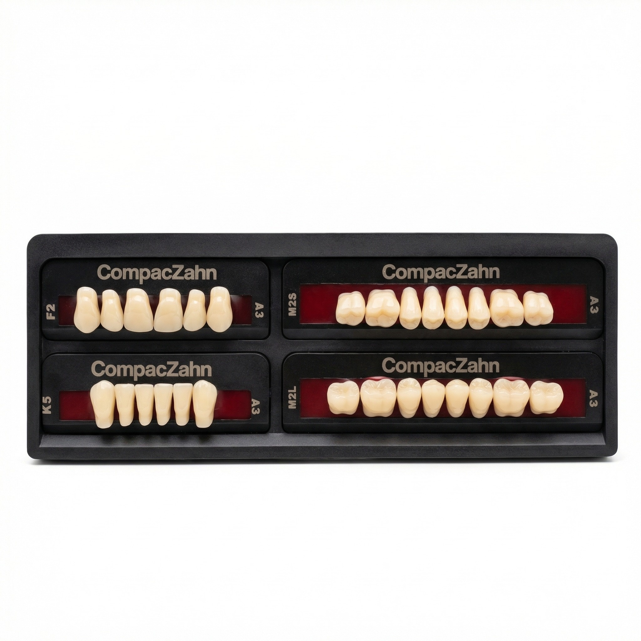 Rubydent CompacZahn Acrylic Denture natural shade Teeth A3- F2-K5-M2 (Set of 28) (2 layered)