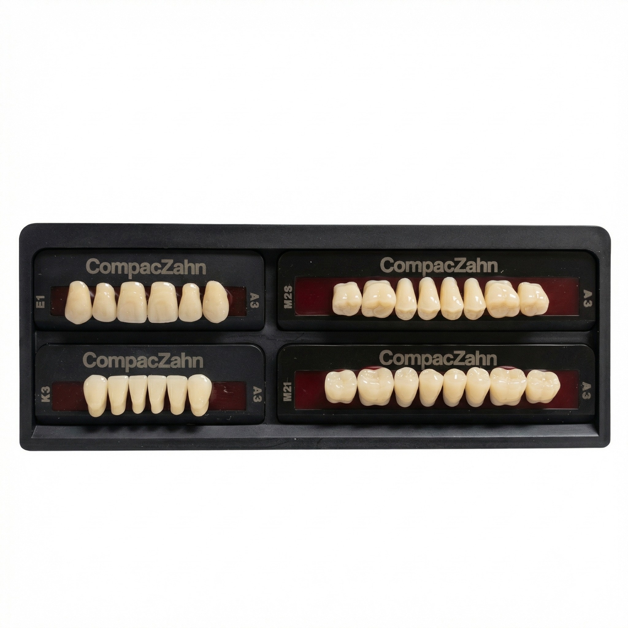 Rubydent CompacZahn Acrylic Denture natural shade Teeth A3- E1-K3-M2 (Set of 28) (2 layered)