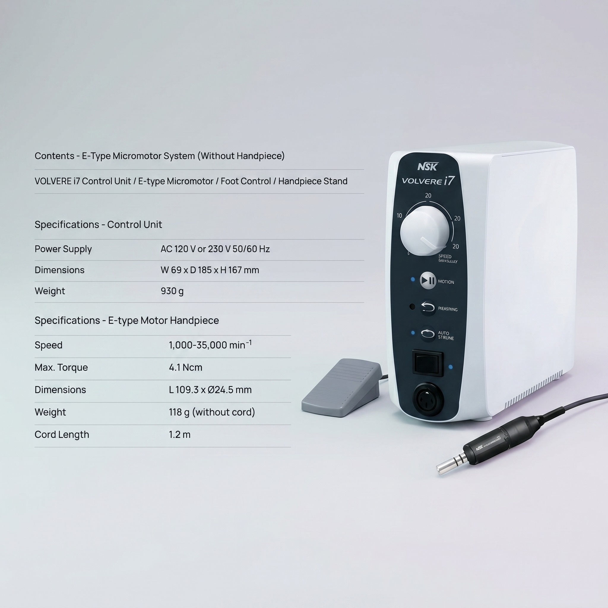 NSK Volovere i7 E-Type Micromotor 230V (Y1003523)