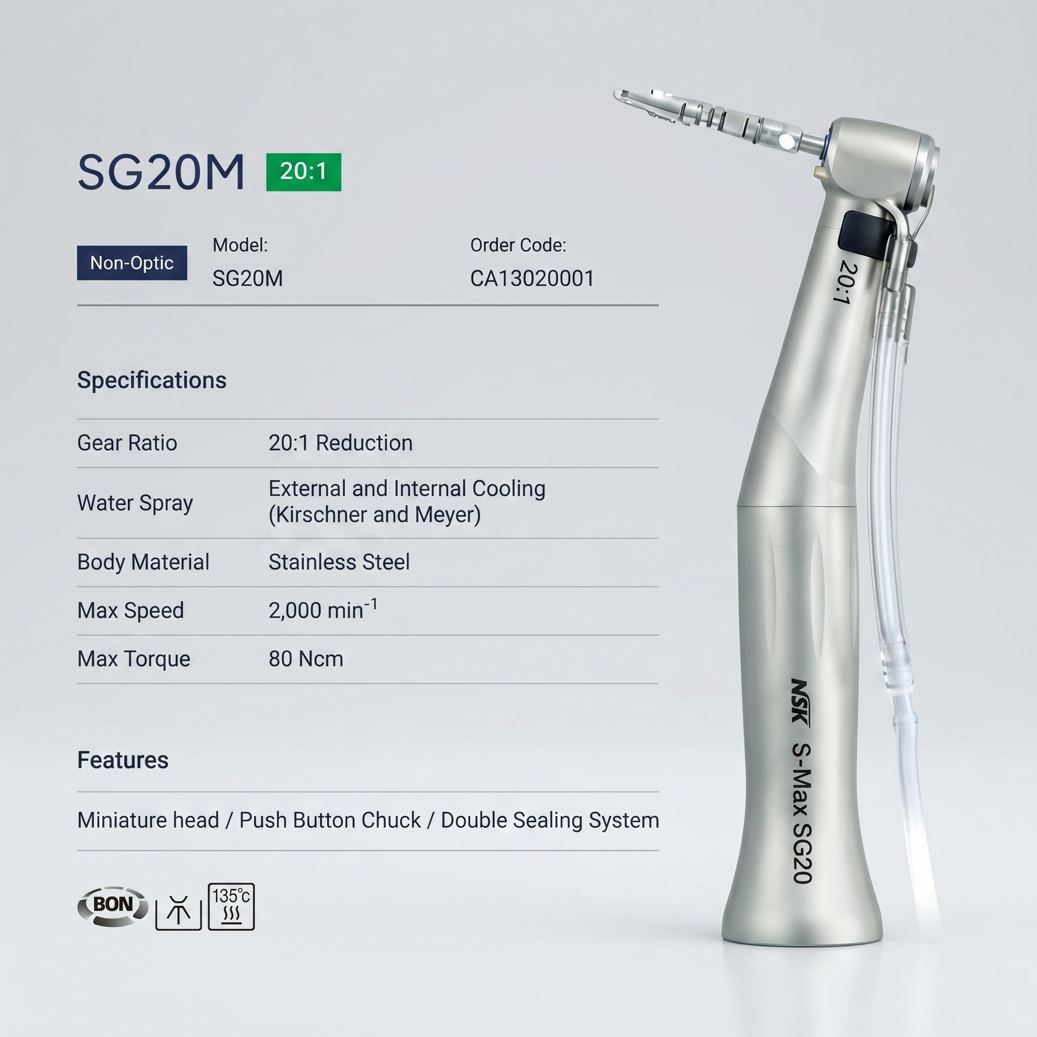 NSK SG20M Implant Contra-Angle Handpiece (CA13020001)