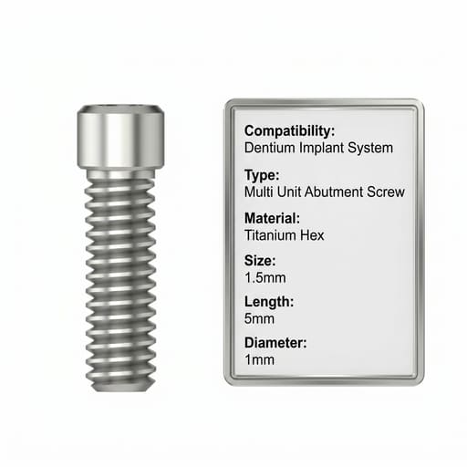 Mediden Dentium Implant Compatible Multi Unit Titanium Abutment Screw (DMUS) (Pack of 10)
