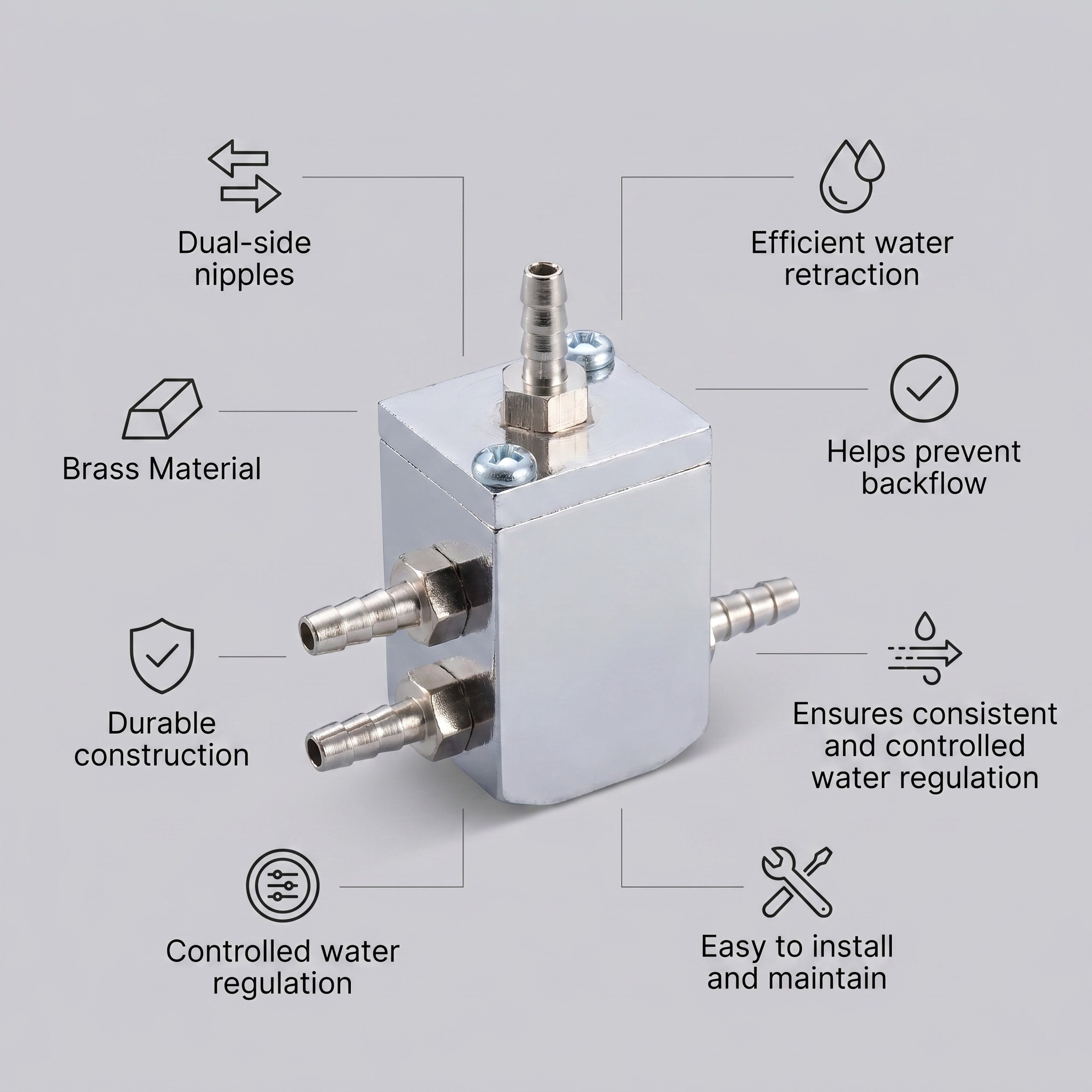 Sparedent Water Retractive Valve With Two Side Water Flow Nipples