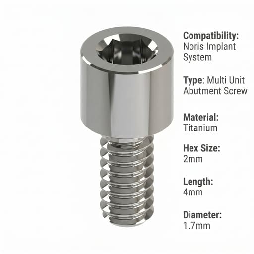 Mediden Noris Implant Compatible Multi Unit Titanium Abutment Screw (NMUS) (Pack of 10)