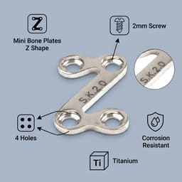 SK Surgicals SS Mini Bone Plates Z Shape - 2mm ( 200.490S) - 2
