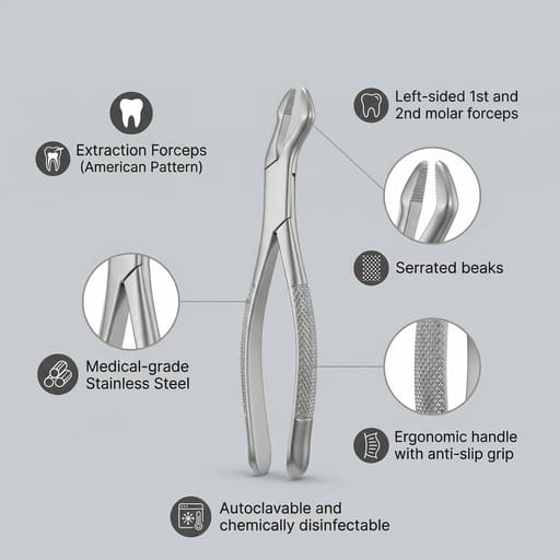 GDC American Forceps Molars First & Second Upper Molar Teeth Left # 53L (F53L)