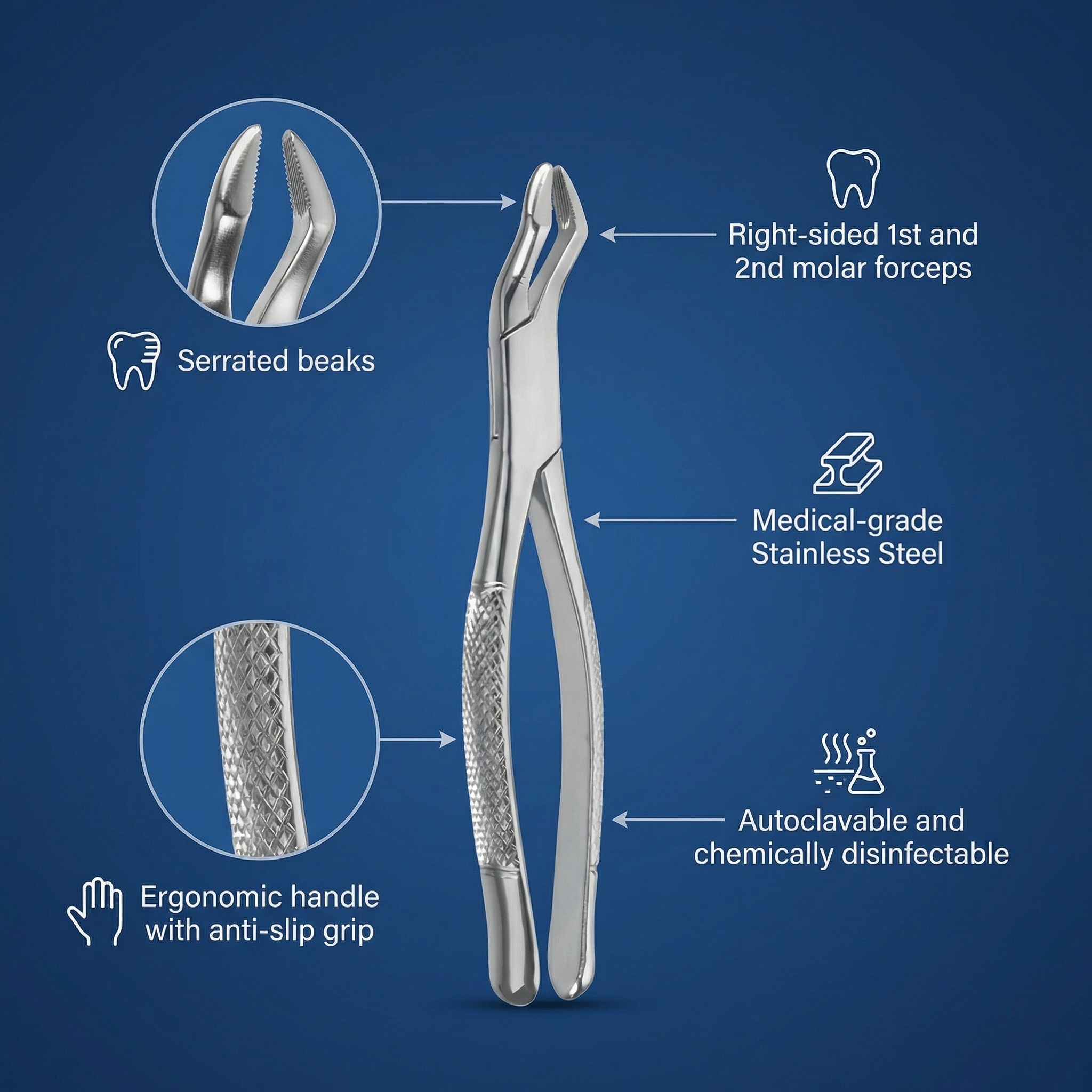 GDC American Forceps Molars First & Second Upper Molar Teeth Right # 53R (F53R)