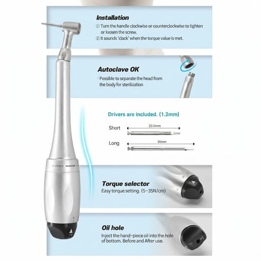 Surgident Torque Driver with 8 Drivers for Implant Surgery (SD-STOQ)
