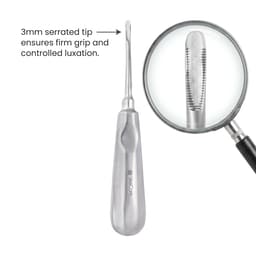 Veecare Straight Serrated Elevator - 3mm - 6