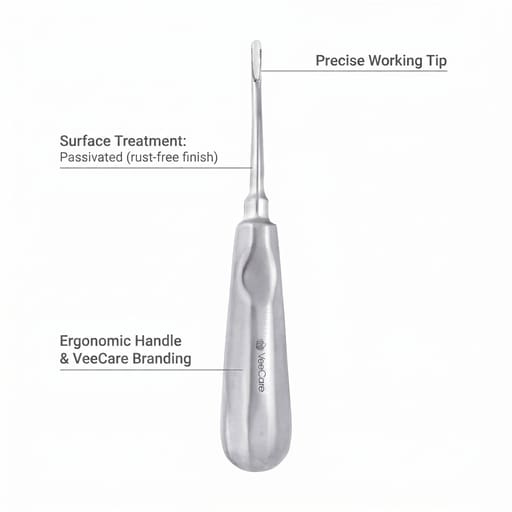 Veecare Straight Serrated Elevator - 3mm