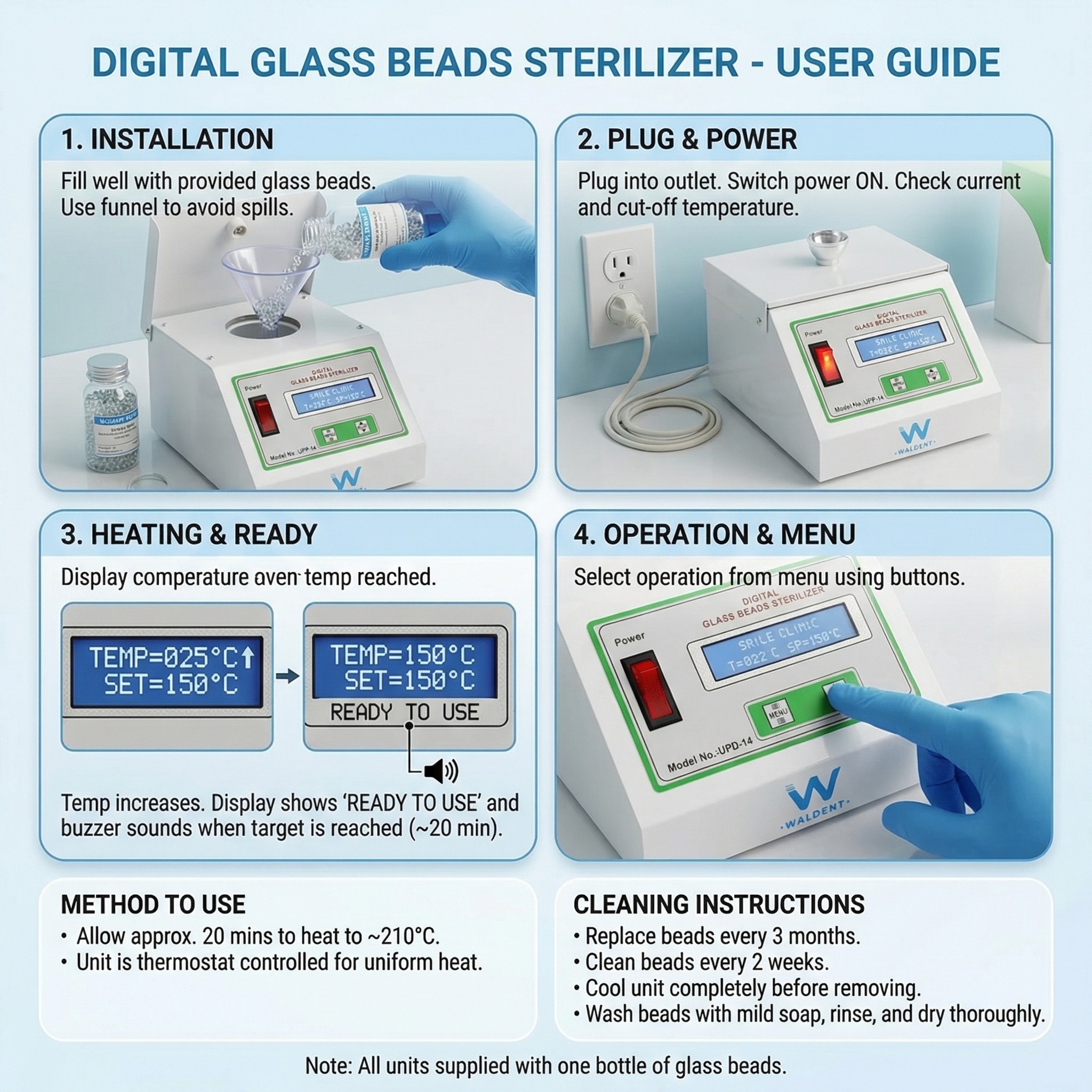 Waldent Digital Glass Bead Sterilizer