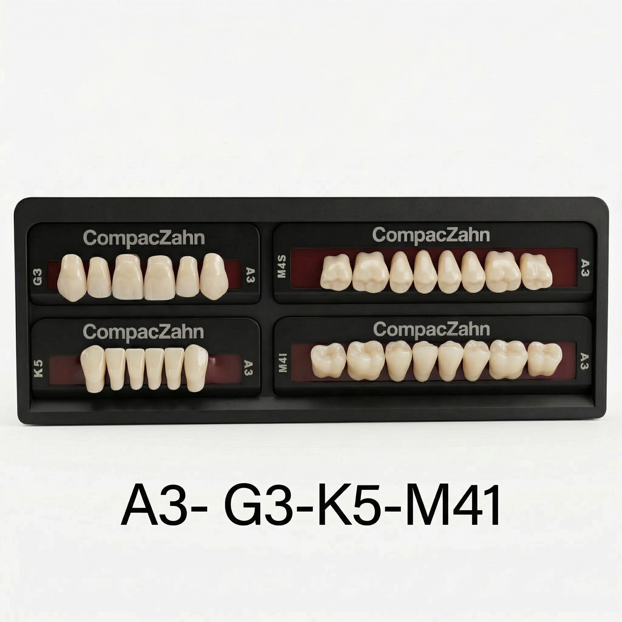 Rubydent CompacZahn Acrylic Denture natural shade Teeth A3- G4-K8-M4 (Set of 28) (2 layered)