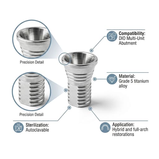 Dentaltech DIO Compatible Multi Unit Ti Base