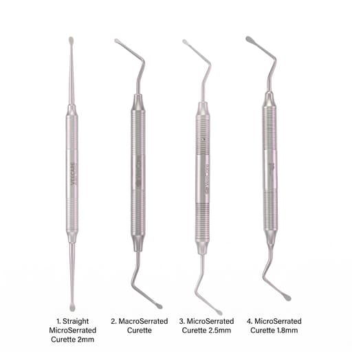 Veecare Serrated Curette - Set of 4
