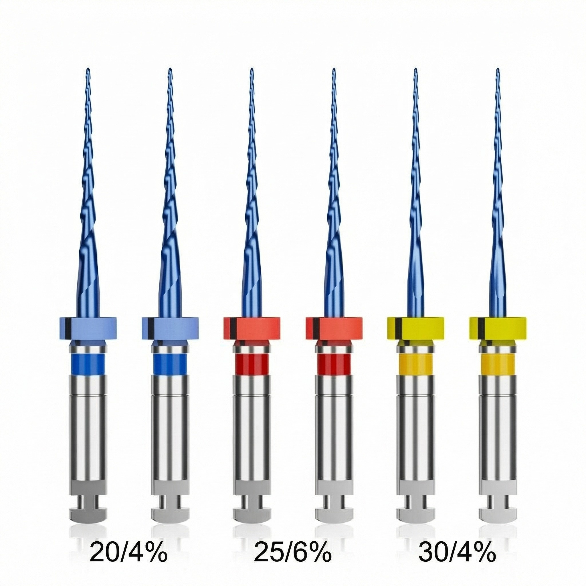 Waldent Paedoflex Blue Rotary Files For Kids #15mm Assorted (Pack of 6)