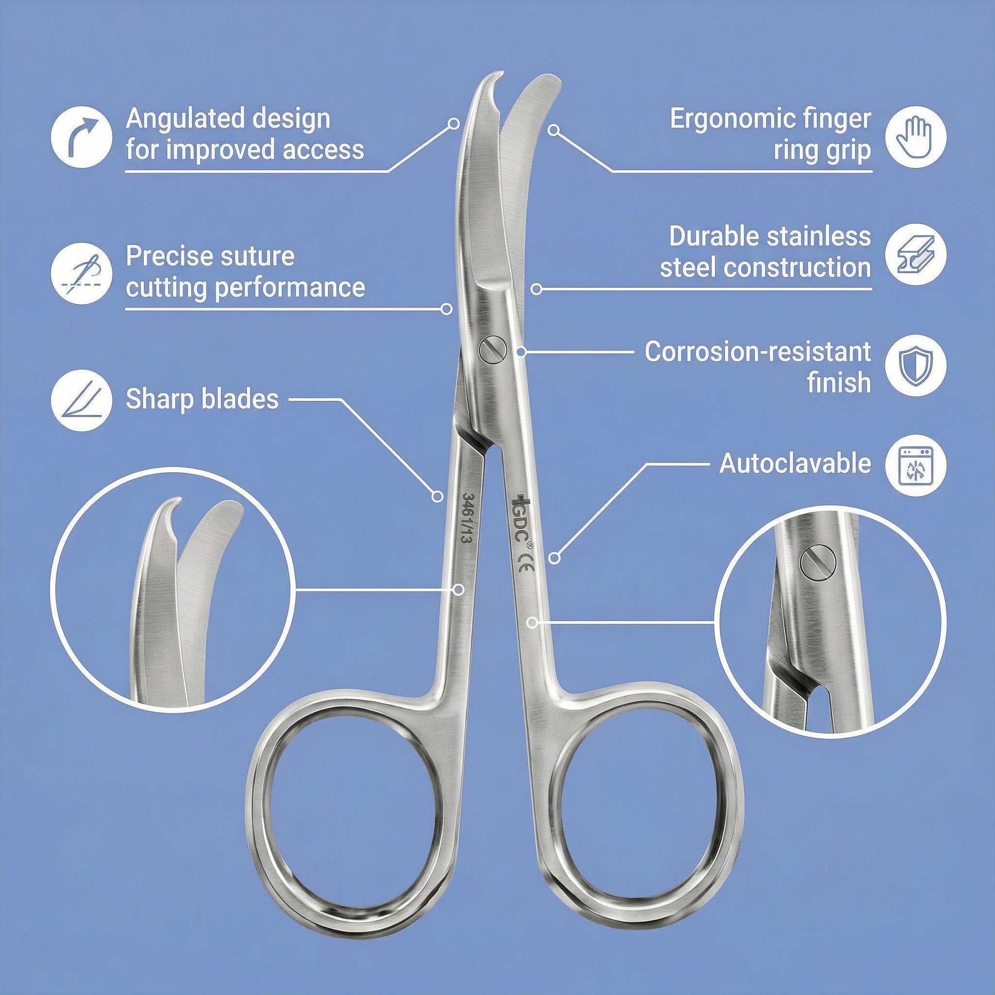 GDC Spencer For Suture Cutting Angulated (9Cm) S13SA