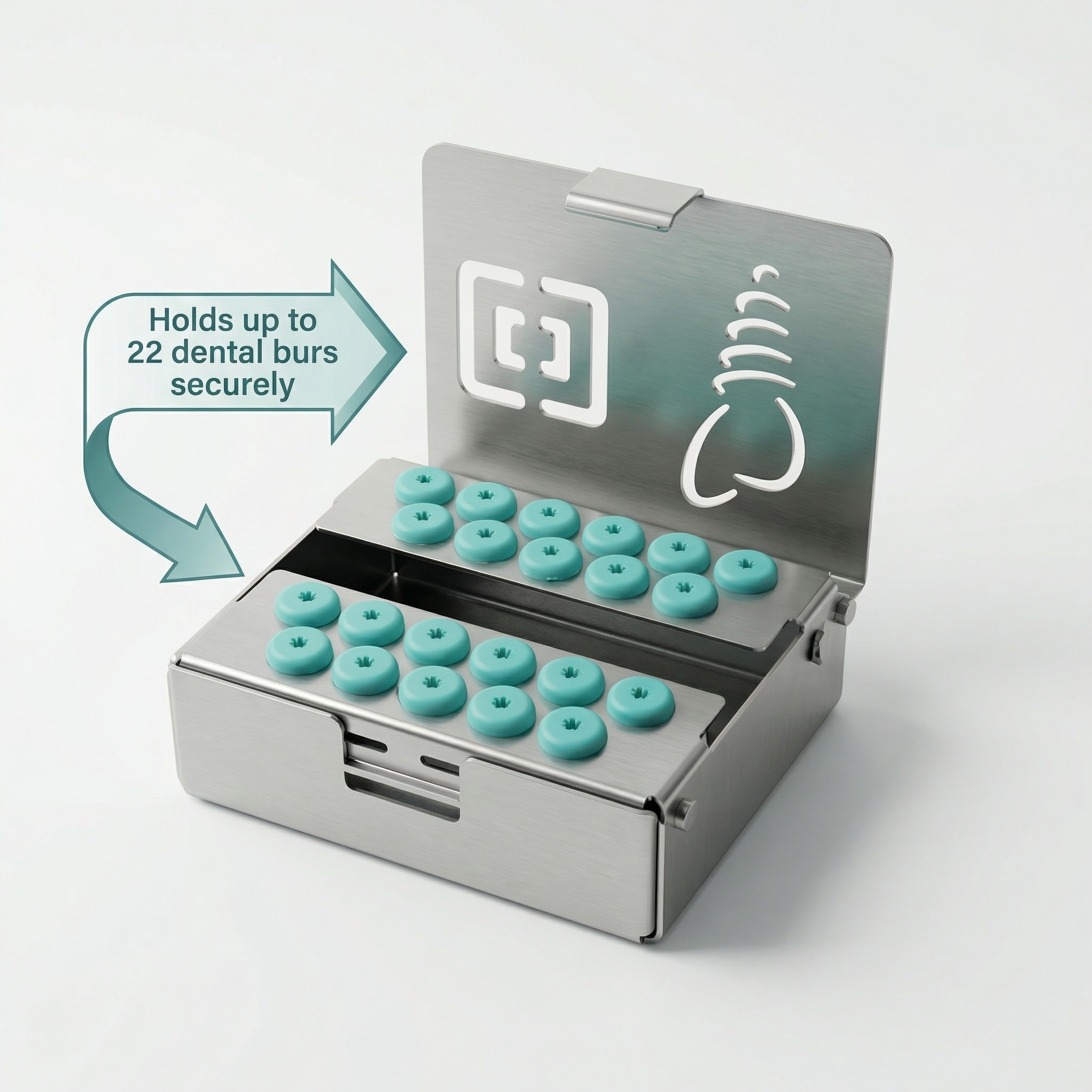 Julldent 22 Slot Autoclavable Bur Box (JULL-DENT 050C)