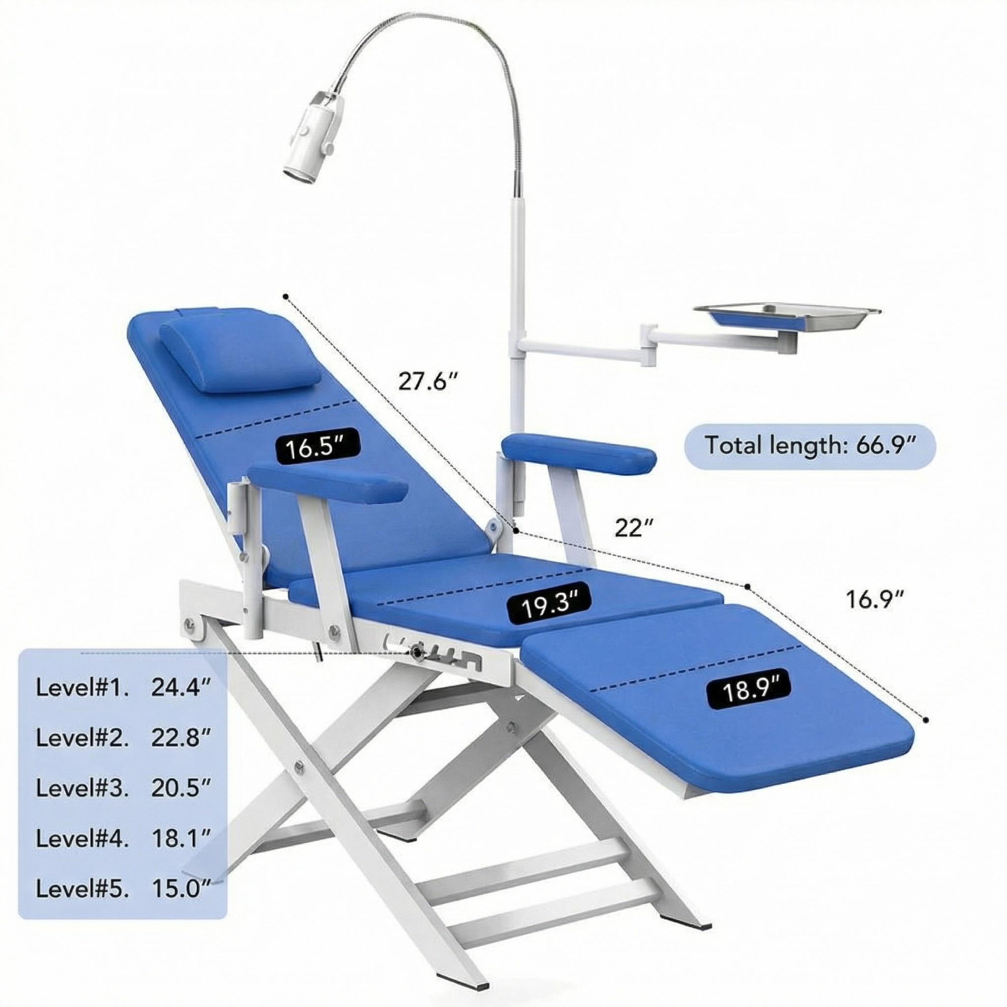 Waldent Eezee Portable Dental Chair - Blue