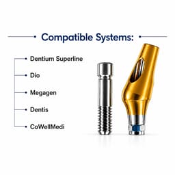Dentaltech 25° Angular Abutments - Dentium Superline / Dio/ Megagen / Dentis/ CoWellMedi Implant Compatible - 2