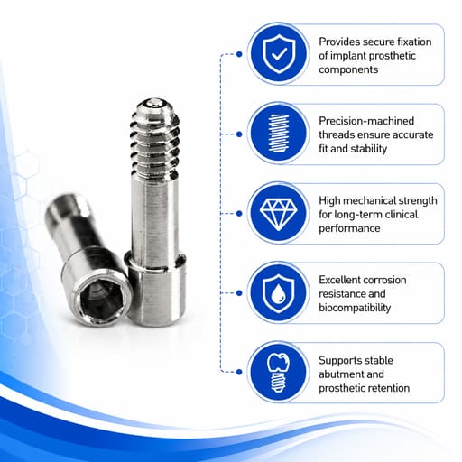 Dentaltech Abutment Screw - Dentis | DTS Implant Compatible (Pack of 10)