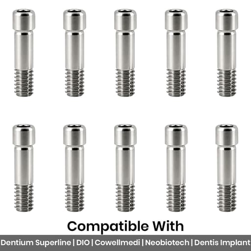 Dentaltech Abutment Screw - Dentium Superline | DIO | Cowellmedi | Neobiotech | Dentis Implant Compatible (Pack of 10)