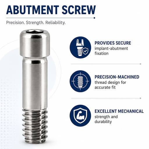 Dentaltech Abutment Screw - Dentium Superline | DIO | Cowellmedi | Neobiotech | Dentis Implant Compatible (Pack of 10)