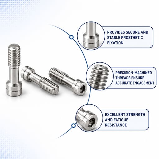 Dentaltech Abutment Screw - DIO-UF-M Implant Compatible (Pack of 10)