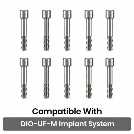 Dentaltech Abutment Screw - DIO-UF-M Implant Compatible (Pack of 10)