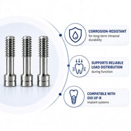 Dentaltech Abutment Screw - DIO-UF-R Implant Compatible (Pack of 10) - 4