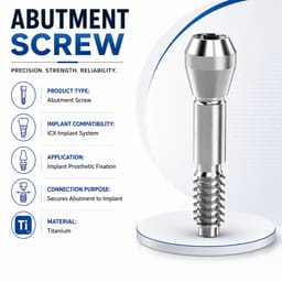 Dentaltech Abutment Screw - ICX Implant Compatible (Pack of 10) - 4
