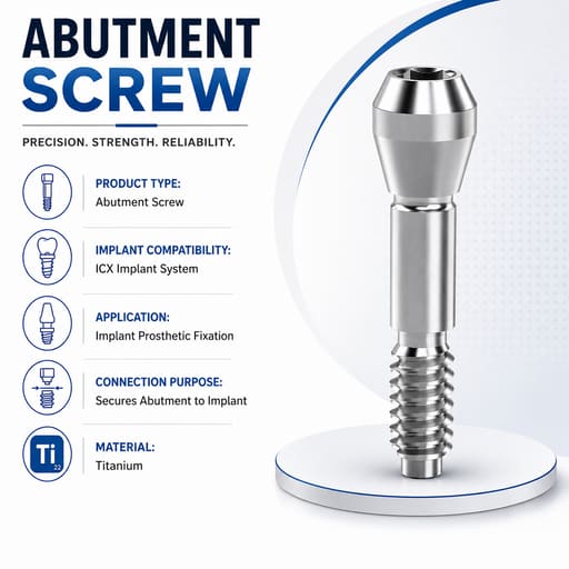 Dentaltech Abutment Screw - ICX Implant Compatible (Pack of 10)