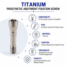 Dentaltech Abutment Screw - ITI-NC Implant Compatible (Pack of 10) - 5