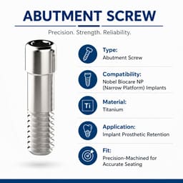 Dentaltech Abutment Screw NP - Nobel Biocare NP Implant Compatible (Pack of 10) - 3