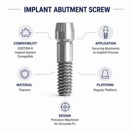 Dentaltech Abutment Screw - OSSTEM-R Implant Compatible (Pack of 10) - 4