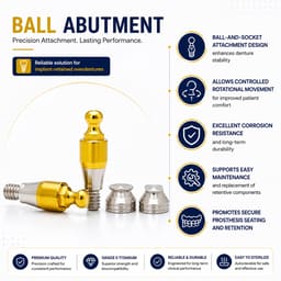 Dentaltech Ball Abutments - Osstem Mini Implant Compatible - 5