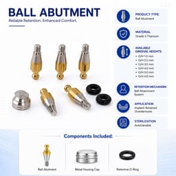 Dentaltech Ball Abutments - Osstem Mini Implant Compatible - 4