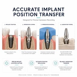 Dentaltech Close Tray Impression Coping ?4.5mm X 15mm - Dentium Superline / Dio/ Megagen / Dentis/ CoWellMedi Implant Compatible - 7