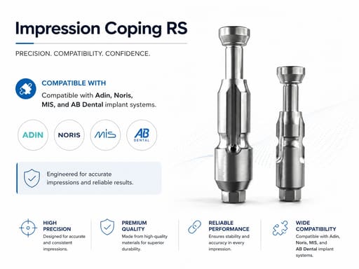 Dentaltech Close Tray Impression Coping - Adin | Noris | MIS | AB Dental Implant Compatible