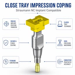 Dentaltech Close Tray Impression Coping - Straumann NC Implant Compatible - 4