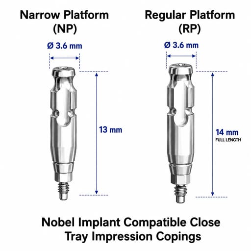 Dentaltech Close Tray Impression Copings - Nobel Biocare Implant Compatible