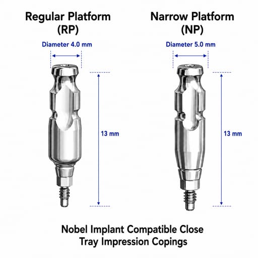 Dentaltech Close Tray Impression Copings - Nobel Biocare Implant Compatible