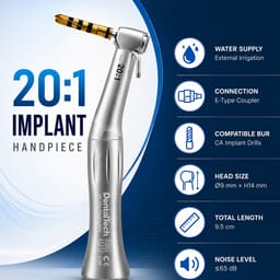 Dentaltech Dental Implant Surgical Contra Angle Handpiece 20:1 - 4