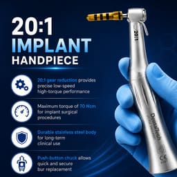 Dentaltech Dental Implant Surgical Contra Angle Handpiece 20:1 - 6