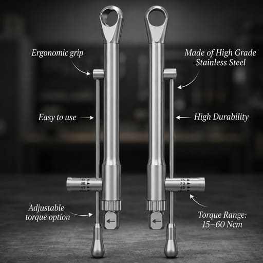 Dentaltech Dental Implant Torque Wrench- round head