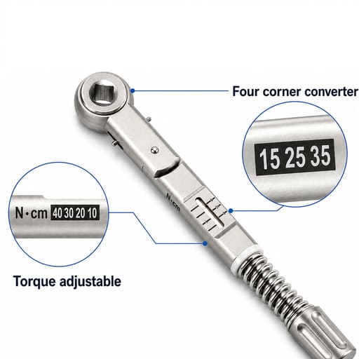 Dentaltech Dental Implant Torque Wrench- square head