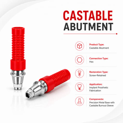 Dentaltech Dentium Superline Compatible Hex CCM Castable Abutment