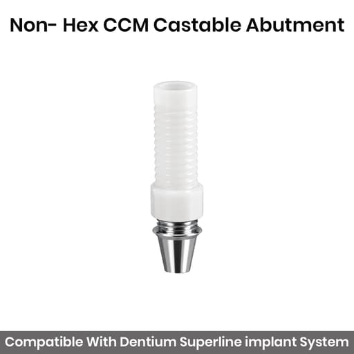 Dentaltech Dentium Superline Compatible Non-Hex CCM Castable Abutment