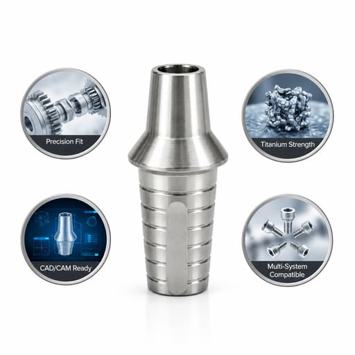Dentaltech Dentium Superline | DIO | Megagen | Dentis | CWM Compatible Ti Base - Non Hex