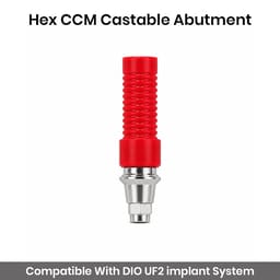 Dentaltech DIO UF2 Compatible Hex CCM Castable Abutment - 2