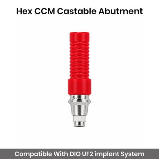 Dentaltech DIO UF2 Compatible Hex CCM Castable Abutment