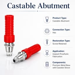 Dentaltech DIO UF2 Compatible Hex CCM Castable Abutment - 5
